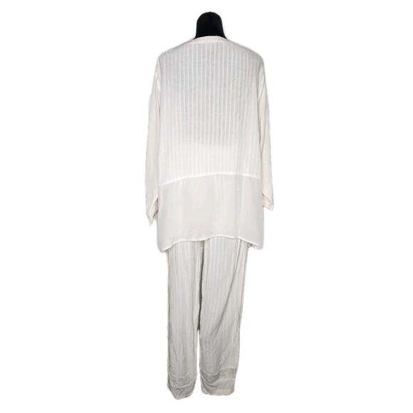 Nwt Exotic women's Boho Bali ivory pants and tunic top outfit set OS - Picture 3 of 13